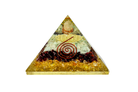 3 Layer Citrine, Garnet and Amazonite Reiki Energy Charged Orgone Pyramid with Flower Of Life Emblem Primal Chakra