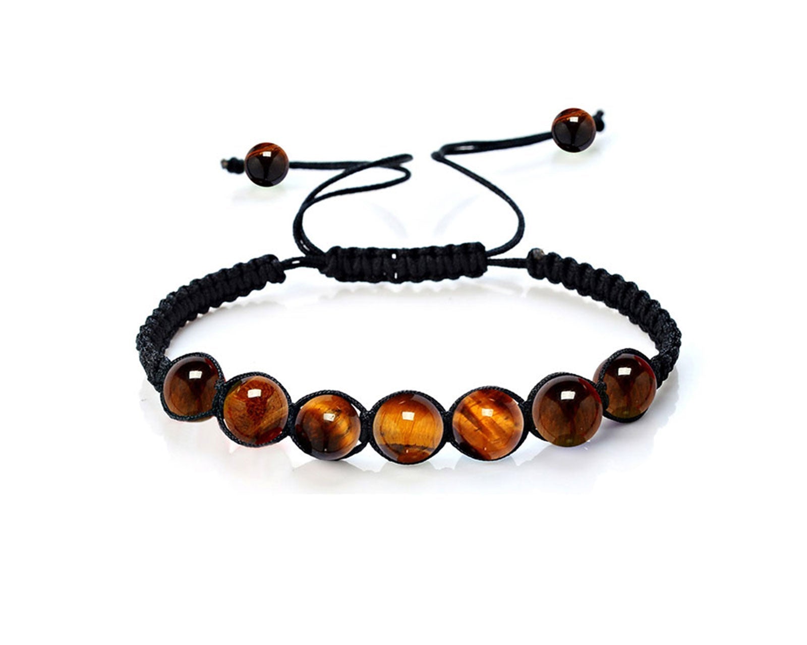 Tiger Eye 8mm Natural Crystal Bead Knitted Bracelet Primal Chakra