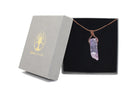 Amethyst Irregular Cuboid Necklace With Brown Cord Primal Chakra