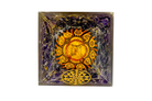 Amethyst Reiki Energy Charged Orgone Pyramid with 7 Chakra and Sri Yantra Emblems Primal Chakra