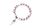 Angel Wing Bracelet with Rose Quartz & Howlite Beads Primal Chakra