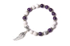 Angel Wing Bracelet with Amethyst & Howlite Beads Primal Chakra