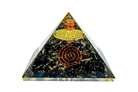 Black Tourmaline Reiki Energy Charged Orgone Pyramid With Flower Of life Emblem Primal Chakra