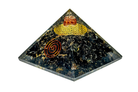 Black Tourmaline Reiki Energy Charged Orgone Pyramid With Flower Of life Emblem Primal Chakra