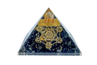 Black Tourmaline Reiki Energy Charged Orgone Pyramid with Metatron Cube Emblem Primal Chakra