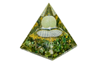 Green Aventurine Sphere Reiki Energy Charged Orgone Pyramid With Flower Of Life Emblem Primal Chakra