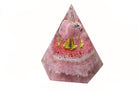 Hex Rose Quartz Orgone Pyramid with Rhodonite Sphere Primal Chakra