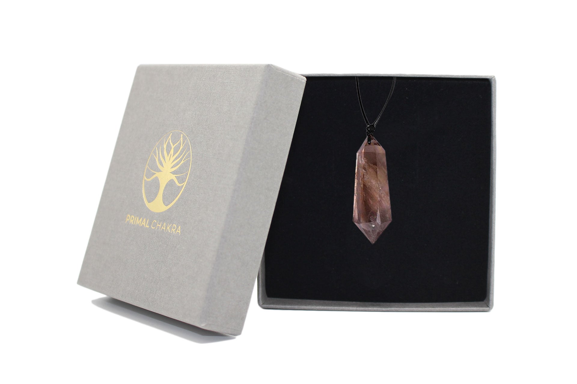 Smoky Quartz Hexagonal Double Terminated Necklace Primal Chakra