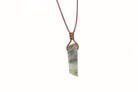 Labradorite Irregular Cuboid Necklace With Brown Cord Primal Chakra
