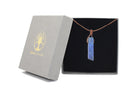Lapis Lazuli Irregular Cuboid Necklace With Brown Cord Primal Chakra