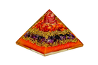 Layered Amethyst and Carnelian Reiki Energy Charged Orgone Pyramid with Orange Mica Powder Primal Chakra