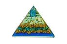 Layered Blue Onyx and Amazonite Reiki Energy Charged Orgone Pyramid with Blue Mica Powder Primal Chakra