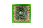Layered Carnelian Rose Quartz and Green Aventurine Reiki Energy Charged Orgone Pyramid with Green Mica Powder Primal Chakra