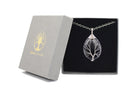 Obsidian Crystal Tree Of Life Pear Pendant Necklace with Silver Chain Primal Chakra