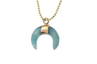Amazonite Small Eclipse Moon Pendant with a Gold Chain Primal Chakra