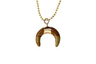 Tiger Eye Small Eclipse Moon Pendant with a Gold Chain Primal Chakra