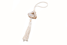White Agate Geode Braided Crochet Hanging Crystal Ornament Primal Chakra