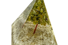 Clear Quartz and Peridot Tree Of Life Reiki Energy Charged Orgone Pyramid Primal Chakra