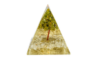 Clear Quartz and Peridot Tree Of Life Reiki Energy Charged Orgone Pyramid Primal Chakra