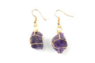 Amethyst Winding Raw Crystal Earrings Primal Chakra