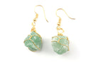 Green Aventurine Winding Raw Crystal Earrings Primal Chakra