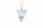 Clear Quartz Carved Triangle Necklace with Silver Chain Primal Chakra