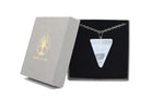 Clear Quartz Carved Triangle Necklace with Silver Chain Primal Chakra