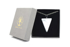White Turquoise Carved Triangle Necklace with Silver Chain Primal Chakra