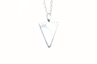 White Turquoise Carved Triangle Necklace with Silver Chain Primal Chakra