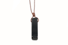 Obsidian Irregular Cuboid Necklace With Brown Cord Primal Chakra