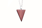 Red Jasper Carved Triangle Necklace with Silver Chain Primal Chakra