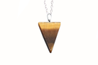 Tiger Eye Carved Triangle Necklace with Silver Chain Primal Chakra