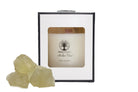 Amber Noir 30cl Reiki Energy Charged Scented Candle with Yellow Citrine Crystal Primal Chakra