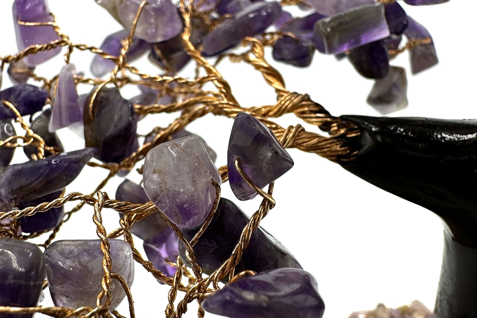 Reiki Energy Charged Amethyst Wood Base Tree Of Life Primal Chakra