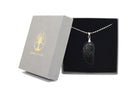Obsidian Angel Wing Pendant with a Silver Chain Primal Chakra