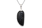 Obsidian Angel Wing Pendant with a Silver Chain Primal Chakra