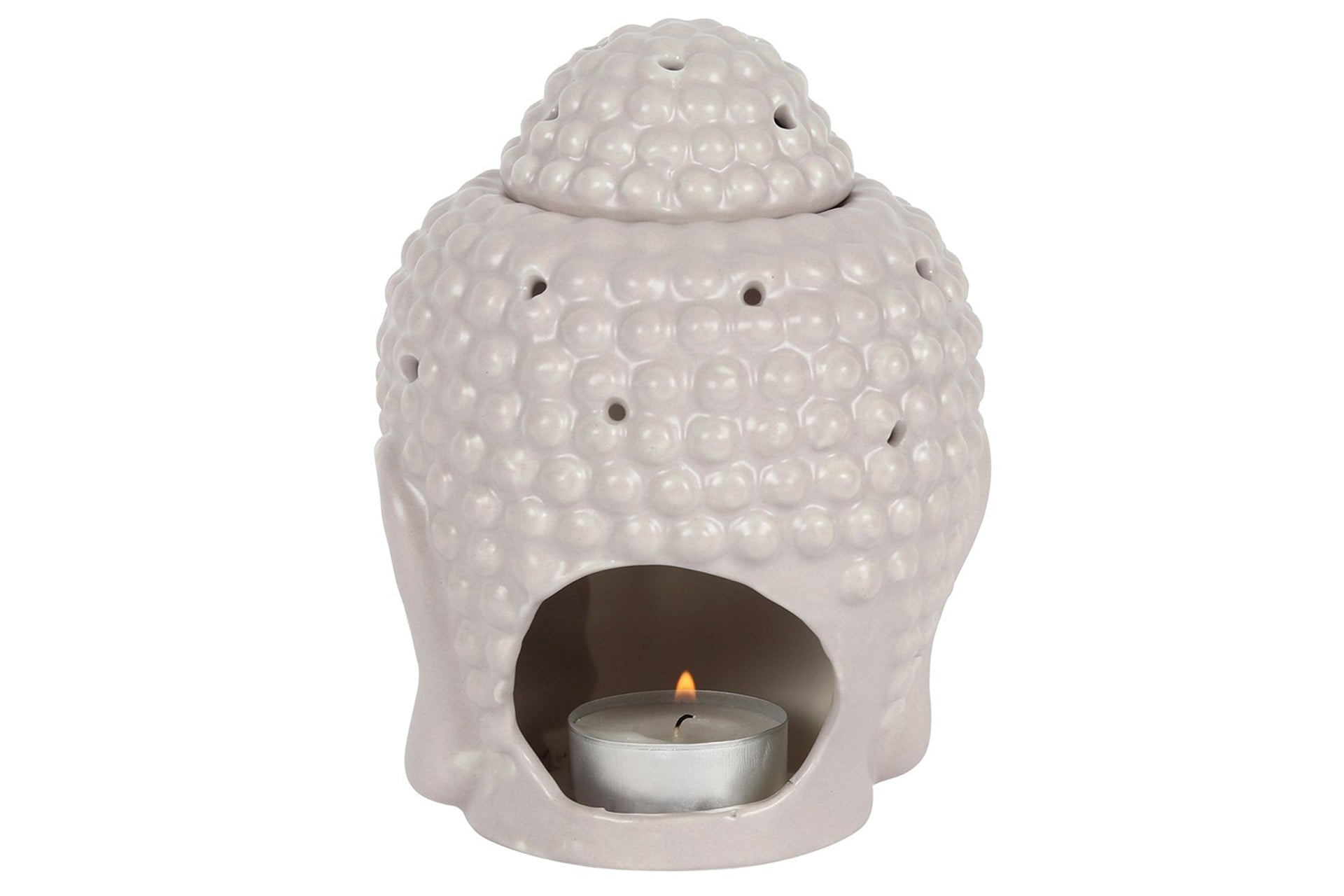 Grey Buddha Head Oil & Wax Melt Burner Primal Chakra