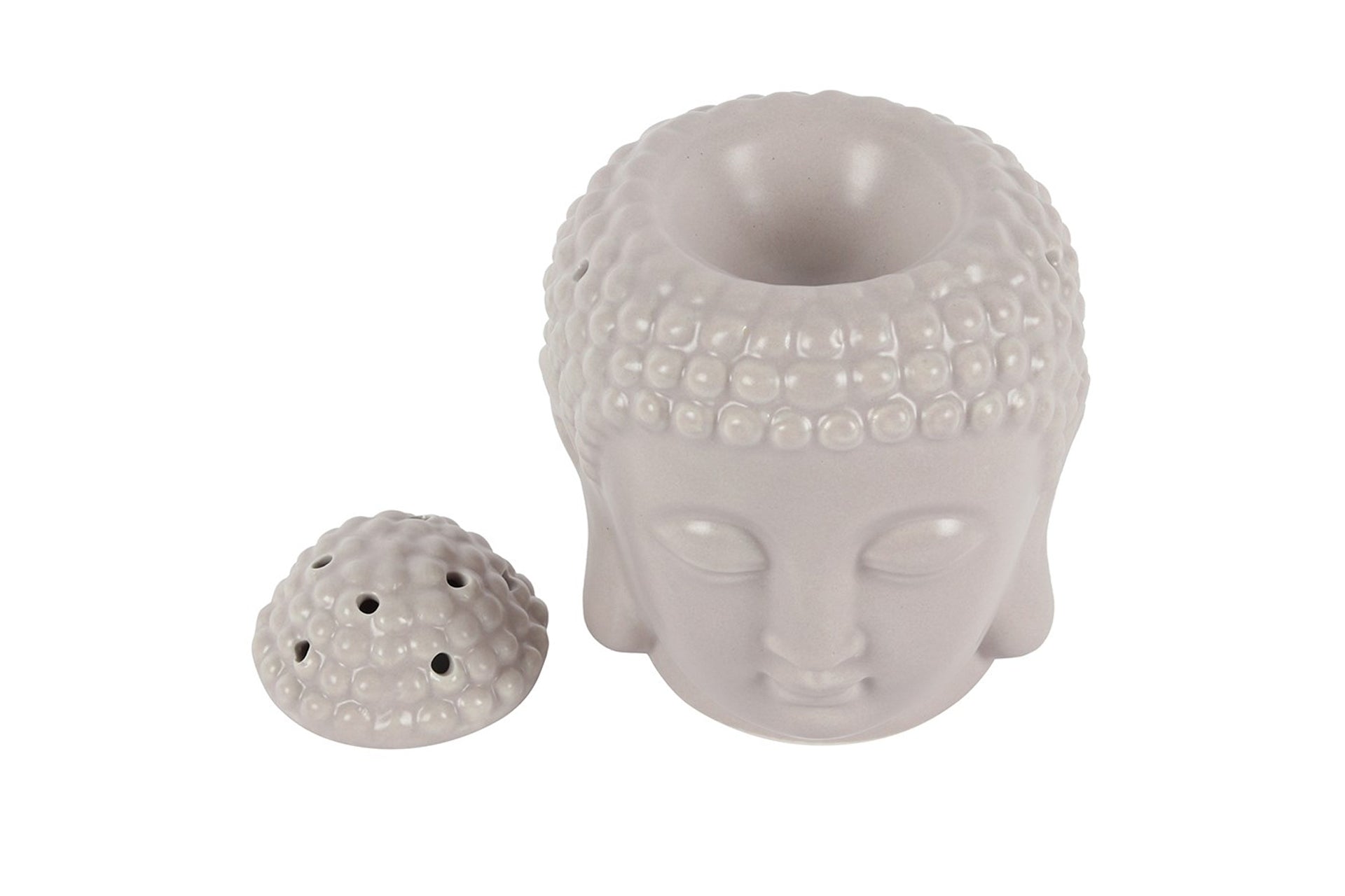 Grey Buddha Head Oil & Wax Melt Burner Primal Chakra