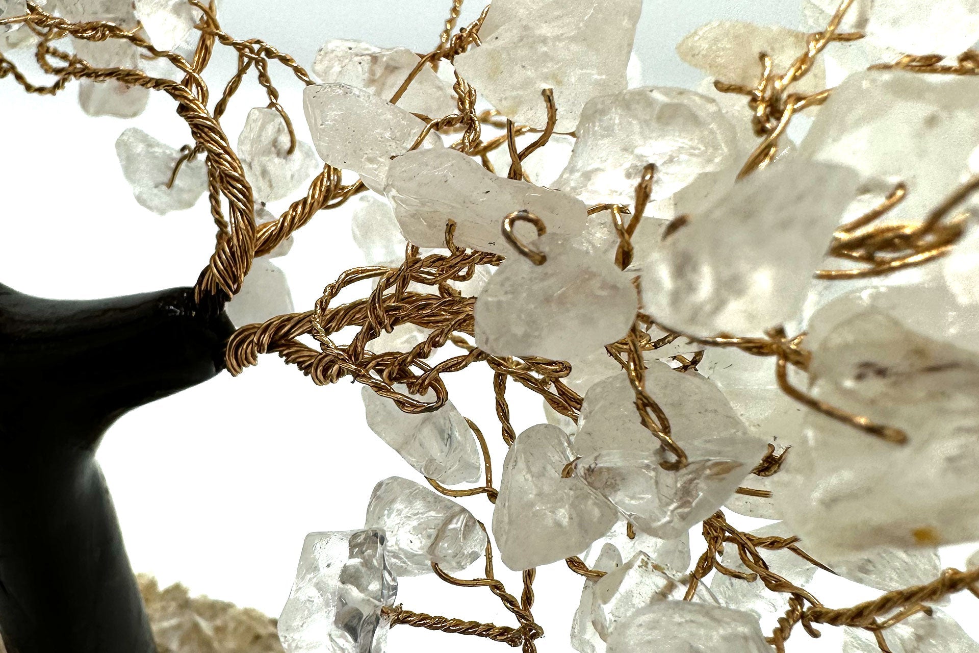 Reiki Energy Charged Clear Quartz Wood Base Tree Of Life Primal Chakra