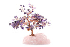 Reiki Energy Charged Crystal Tree Of Life With Amethyst Crystals On A Solid Rose Quartz Base Primal Chakra