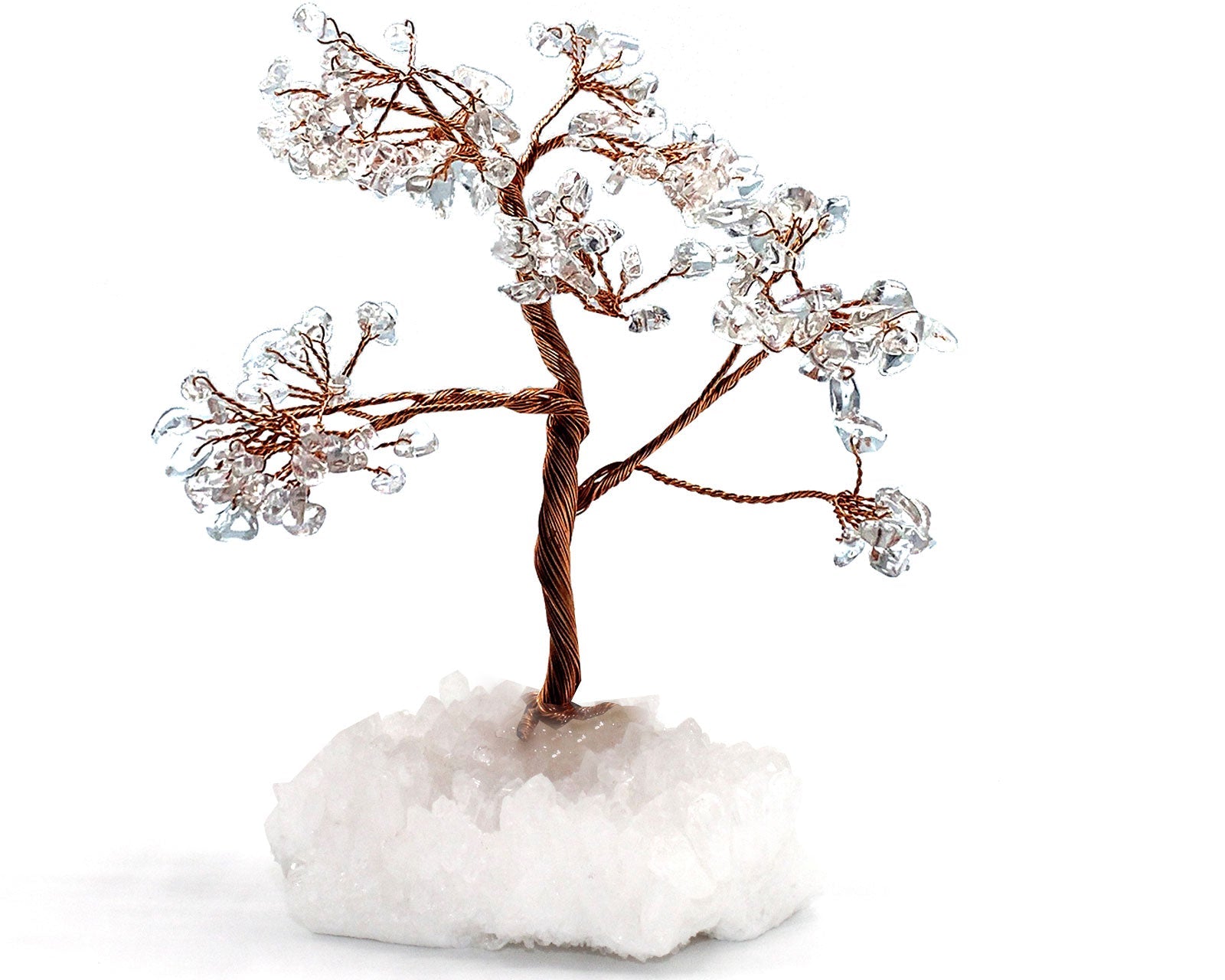 Reiki Energy Charged Crystal Tree Of Life With Clear Quartz Crystals On A Solid White Quartz Base Primal Chakra