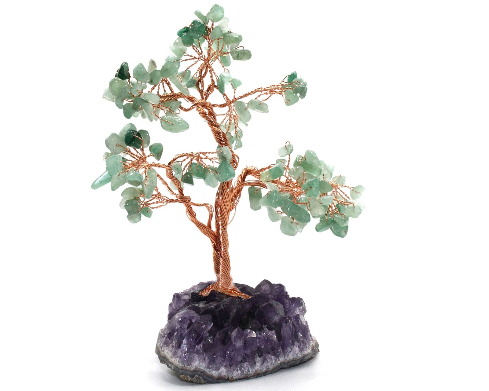 Reiki Energy Charged Crystal Tree Of Life With Green Aventurine Crystals On A Solid Amethyst Base Primal Chakra