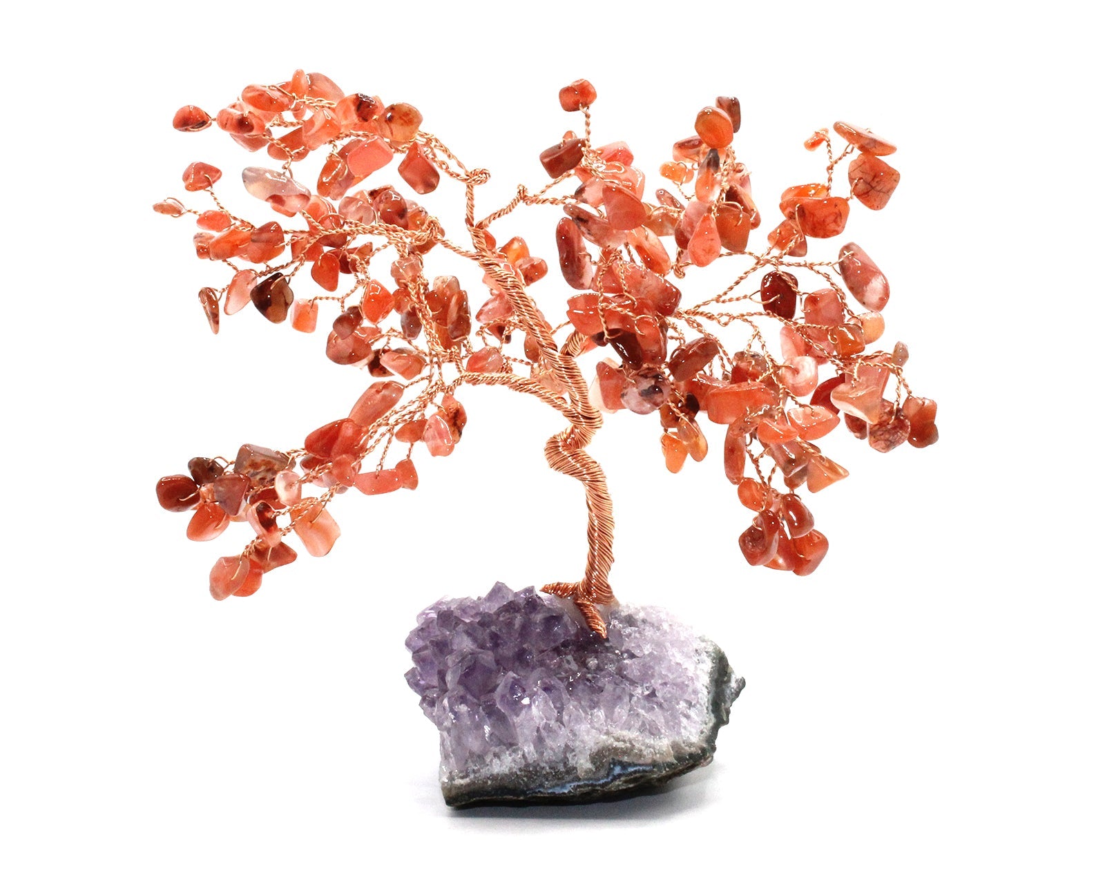 Reiki Energy Charged Crystal Tree Of Life With Red Jasper Crystals On A Solid Amethyst Base Primal Chakra