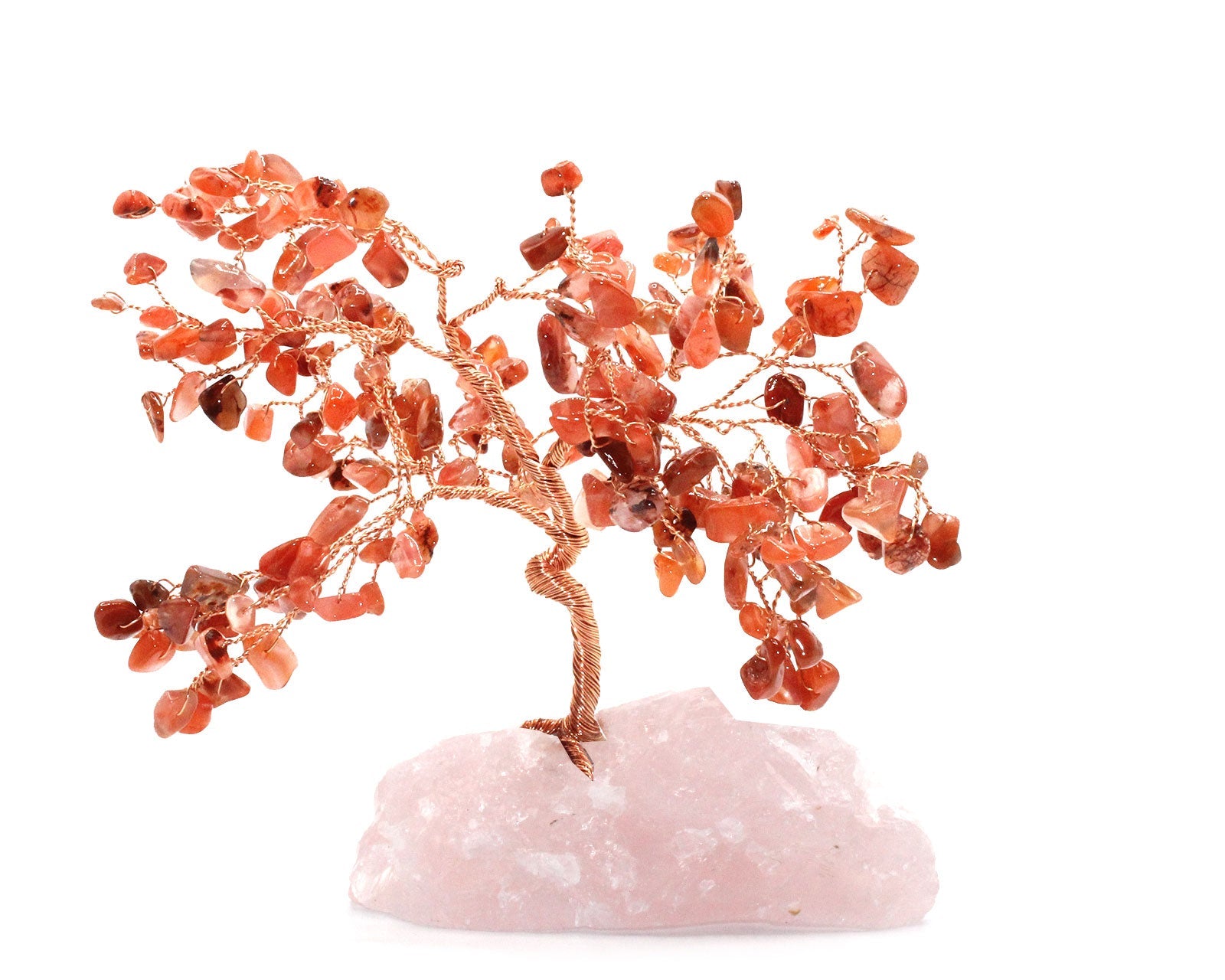 Reiki Energy Charged Crystal Tree Of Life With Red Jasper Crystals On A Solid Rose Quartz Base Primal Chakra