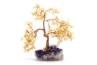 Reiki Energy Charged Crystal Tree Of Life With Yellow Citrine Crystals On A Solid Amethyst Base Primal Chakra