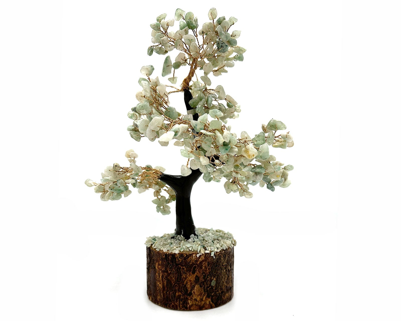 Reiki Energy Charged Green Aventurine Wood Base Tree Of Life Primal Chakra