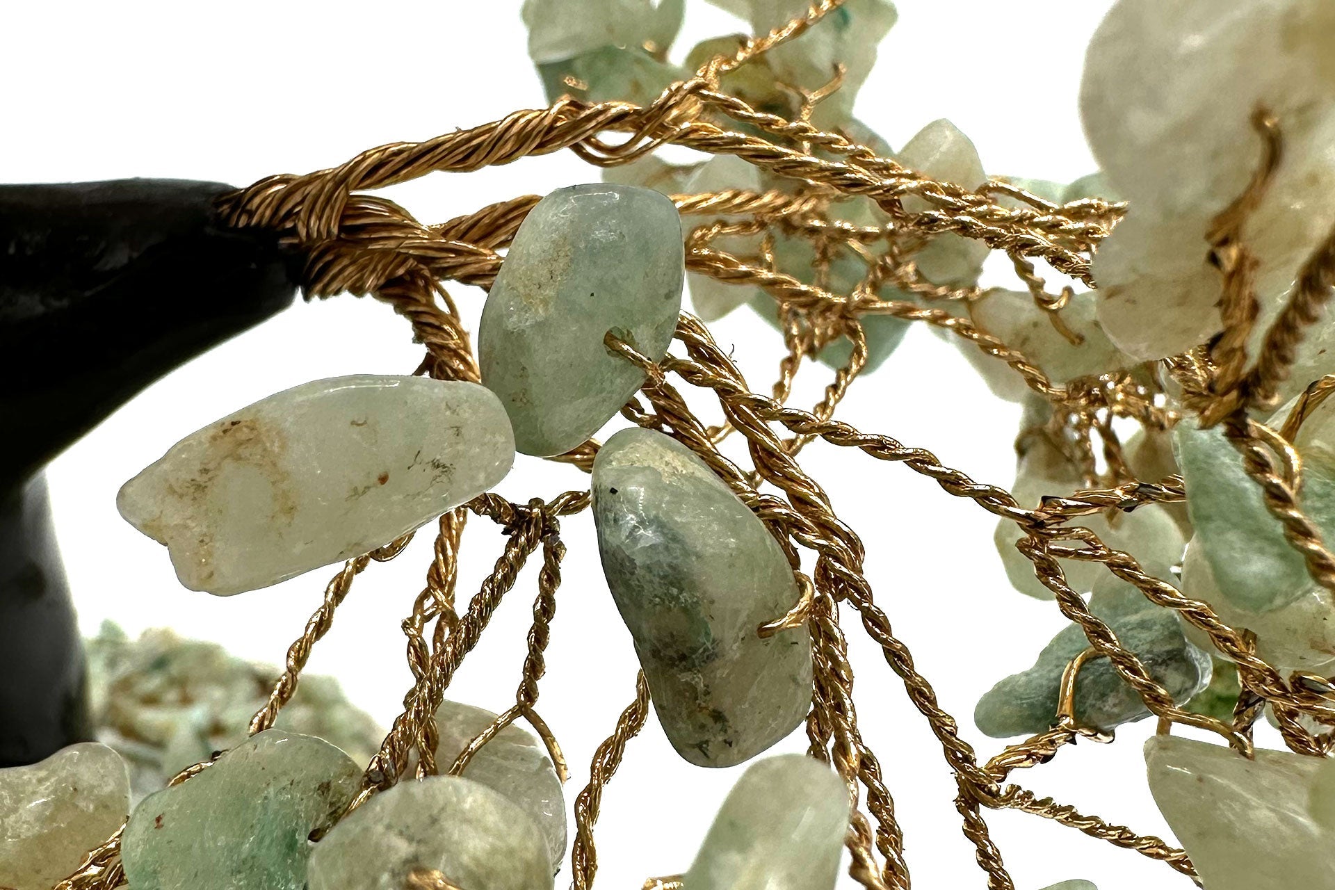 Reiki Energy Charged Green Aventurine Wood Base Tree Of Life Primal Chakra