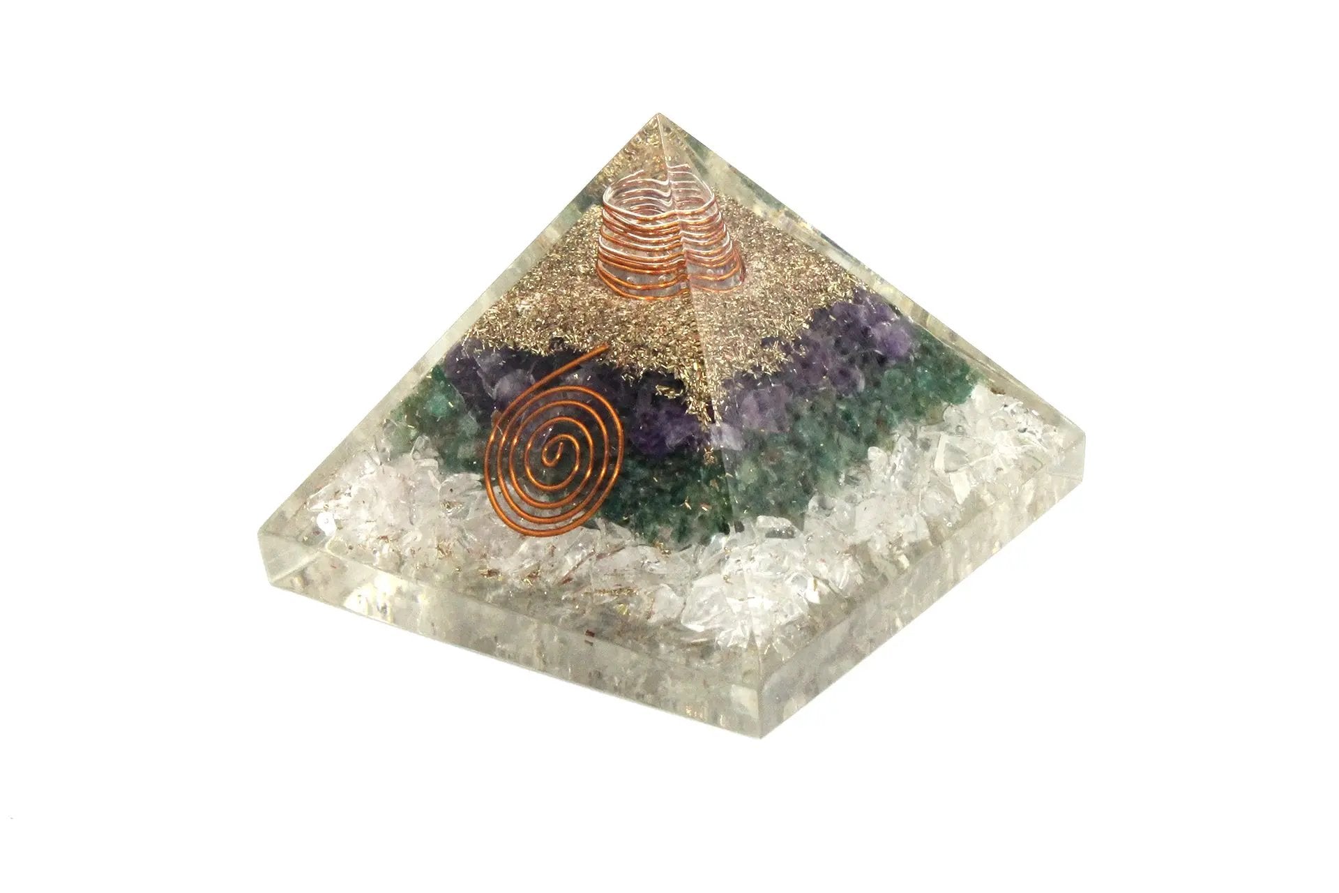 3 Layer Reiki Energy Charged Green Aventurine Crystal Pyramid Primal Chakra