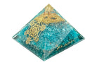 Blue Onyx Orgone Reiki Energy Charged Pyramid With Metatron Emblem Primal Chakra