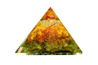 3 Layer Reiki Charged Orgone Pyramid. Green Jade, Tiger Eye & Yellow Citrine Primal Chakra